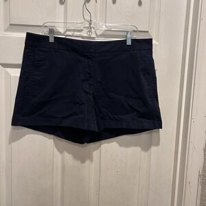 J. Crew Women's Navy Blue Stretch Chino‎ Shorts SIZE Size 14 Pockets Mid Rise